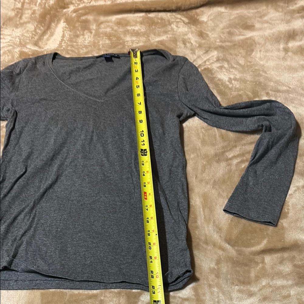 Ralph Lauren Gray Long Sleeve V-Neck Shirt - Picture 3 of 5